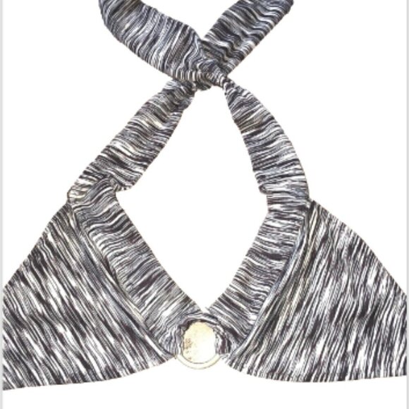 Urban Outfitter Halter Bikini Top Silver Loop, Many ways to wear S, NEW - Picture 3 of 3